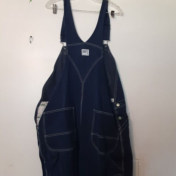 Vintage Liberty Overalls Men 44x32 Blue Denim Bibs Workwear Rodeo Rancher Farm - Picture 7 of 12